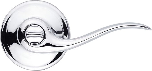 Kwikset Tustin Entry Door Handle with Lock and Key, Secure Keyed Reversible Lever Exterior, Doorlock, For Front Entrance and Bedrooms, Polished Chrome, Pick Resistant Smartkey Rekey Security