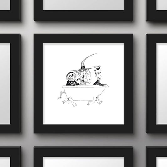 Trends International Gallery Pops Disney Tim Burton's The Nightmare Before Christmas - Bathtub Wall Art Wall Poster, 12" x 12", Black Framed Version