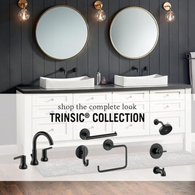 Delta Trinsic Polished Nickel Bathroom Faucet 3 Hole, 8 Inch Widespread Bathroom Sink Faucet for Vanity, Metal Push-Pop Drain Assembly, Polished Nickel 3559-PNMPU-DST