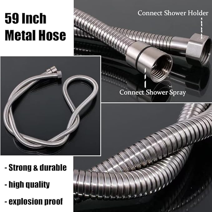 Shower Faucet Set with Tub Spout Brushed Nickel 10 Inch Rainfall Shower 4 Setting Spray Mixer Shower System Modern Luxury Wall Mounted Tub Shower Faucet Set Rough-in Valve Body (Brushed Nickel)