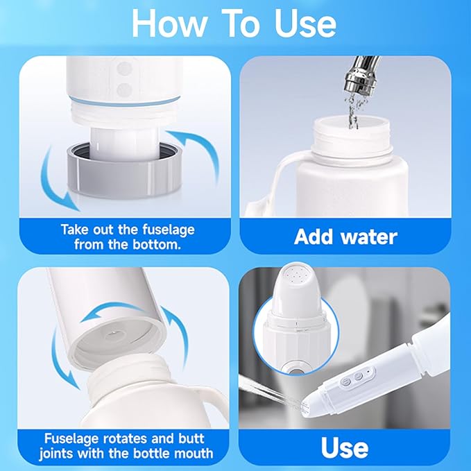 Portable Bidet | Electric Handheld Travel Bidet 350-550ML, USB-C Rechargeable Waterproof High Pressure Bidet for Women Men Camping Personal Hygiene