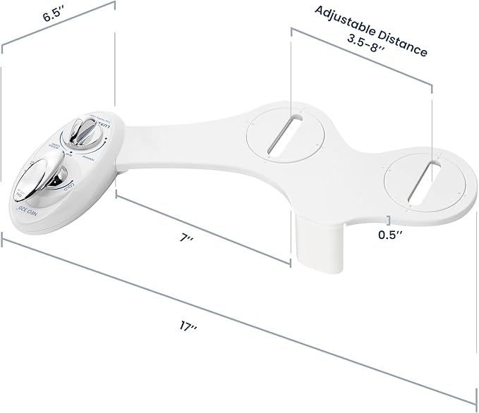 LUXE Bidet NEO 320 - Warm Water Bidet Attachment for Toilet Seat, White | Non-Electric, Warm Water, Dual Nozzle, Self-Cleaning, Adjustable Water Pressure, Rear & Feminine Wash