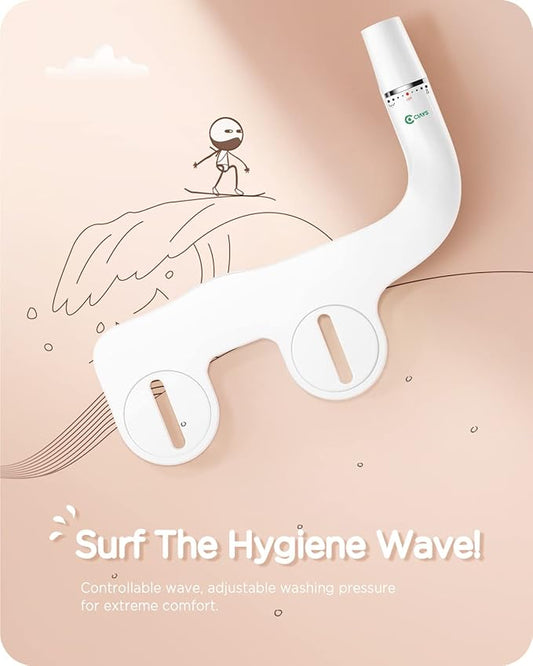 Ciays Bidet Attachment for Toilet Ultra-Slim Bidet Sprayer Non-Electric Dual Nozzle for Feminine/Posterior Wash Bidet Toilet Attachment with Pressure Controls,Sliver/White Standard