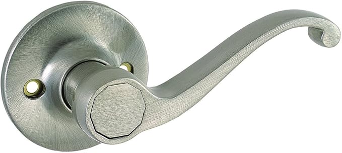 Design House Scroll One-Sided Non-Turning Dummy Door Lever, Satin Nickel, Decorative Interior Door Handle for Closet, Pantry, and French Doors, Reversible Surface Mount Hardware, 781815 | Surface, Traditional, Brass, Hardware, 781815