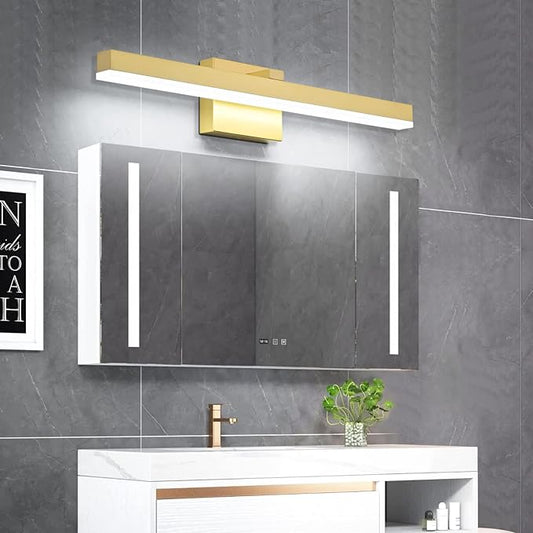 PRESDE 24inch LED Bathroom Vanity Light Modern Gold Bathroom Lights fixtures Over Mirror Dimmable Bath Wall Lighting bar