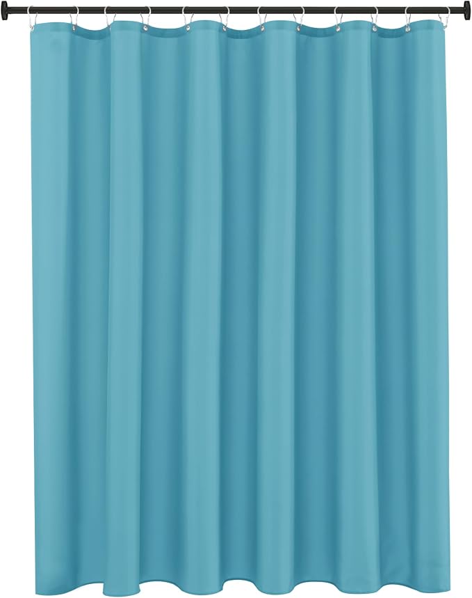 Fabric Shower Curtain Liner 72"W x 84"L-Blue Extra Long Shower Liners | Hotel Quality Water Resistant Machine Washable Shower Liner-Cloth Polyester Light Weight High Ceilings Bathroom Curtain Liner