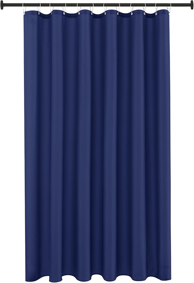 Fabric Shower Curtain Liner 72x72 Inch-Navy Standard Size Shower Liners | Hotel Quality Water Resistant Shower Liners for Bathroom-Machine Washable Cloth Polyester Bath Curtain-Rental Apartment Home
