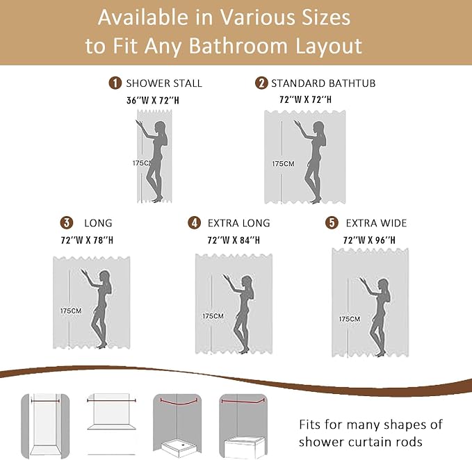 Extra Long Shower Curtain 96 Inch Long 1 Piece, Waffle Embossed Textured Fabric Shower Curtain for Bathroom Large Hotel, Water Resistant, Machine Washable, Lavender, 72Wx96L Inches