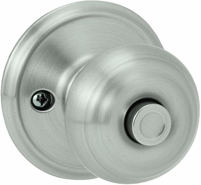 Schlage F40 V GEO 619 Georgian Door Knob, Bed & Bath Privacy Lock, Satin Nickel