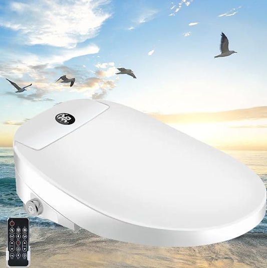 Electric Bidet Toilet Seat, Auto Open/Close Lid & Seat with Radar Sensor, Unlimited & Filtered Warm Water, 8 Modes Spa Wash, Warm Air Dryer, Heated Seat, 10-year warranty. (TB-51E)
