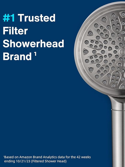 Cobbe Filtered Shower Head with Handheld - Filters Over 99% Of Chlorine | 2.0 Carbon Shower Head Filter System - Water Softener Filters Beads for Hard Water - Reduces Dry Itchy Skin, Brushed Nickel