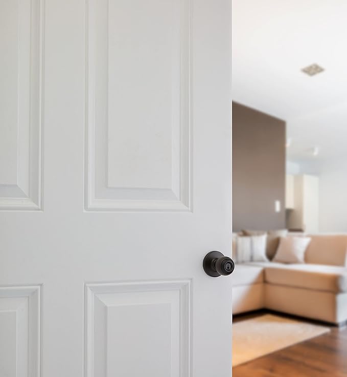 Kwikset Polo Entry Door Knob with Lock and Key, Secure Keyed Handle Exterior Doorknob, Front Entrance and Bedroom, Venetian Bronze, Pick Resistant SmartKey Rekey Security