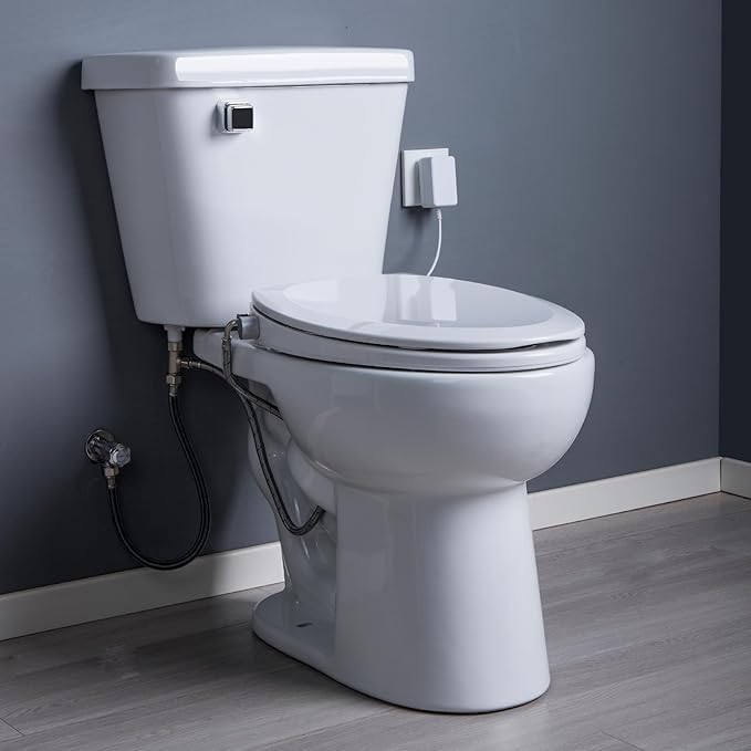 Bidet Toilet Seat Elongated, Heated Toilet Seat, Rear and Feminine Washing, Electric, Slow Close Lid, Night Light, Ambient Water Temperature, White