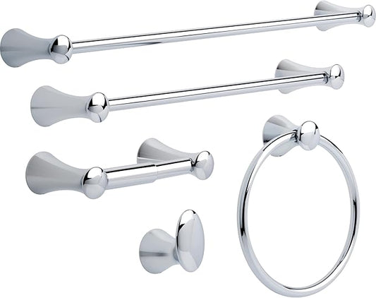 DELTA FAUCET D73850 Lahara Wall Mount Spring-Loaded Toilet Paper Holder Bath Hardware Accessory in Polished Chrome