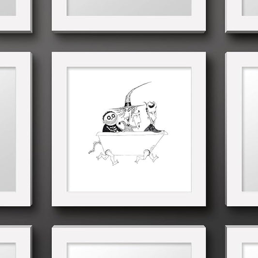 Trends International Gallery Pops Disney Tim Burton's The Nightmare Before Christmas - Bathtub Wall Art Wall Poster, 12" x 12", White Framed Version