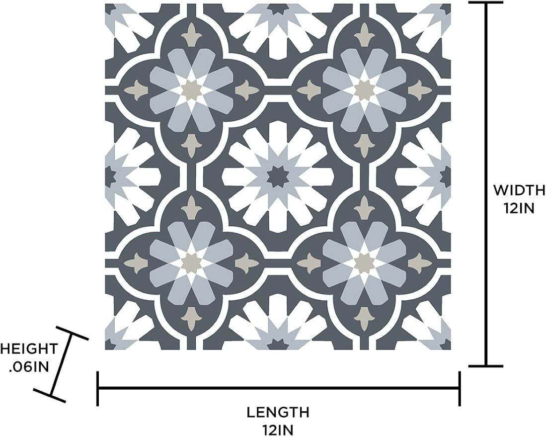 FloorPops FP2944 Sevilla Peel & Stick Floor Tiles, Multicolor