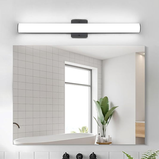 Black Bathroom Vanity Light Bar - 24W 24" Dimmable LED Modern Light Fixture for Bathroom Mirror - Wall Mount Vanity Lighting - Matte Black