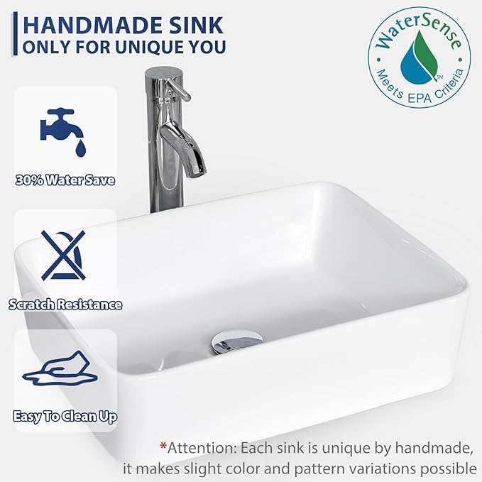 eclife 24" Floating Bathroom Vanities with Sink Combo, Wall Mounted Modern Cabinet W/Diamond Line Pattern Design, White Rectangle Ceramic Vessel Sink W/Water Save Faucet & Pop Up Drain, White