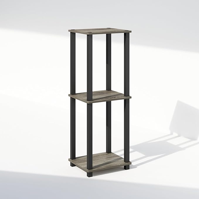 Furinno Simplistic Night Stand Set of 2, 2-Tier Small Nightstand with Open Shelf, Toolless Bedside Table, End Table, Side Table, for Bedroom, Closet, Dorm, French Oak