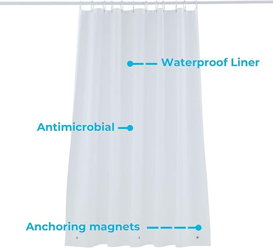 Linenspa Clear 4G Shower Curtain Liner – PEVA Waterproof Vinyl – 72 x 72 Inch Standard Shower Liner - Dorm Room Essentials