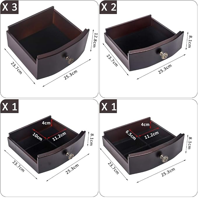 Standing Jewelry Armoire Cabinet Storage Chest with 8 Drawers, 2 Swing Doors, 16 Necklace Hooks, Makeup Mirror Storage Organizer, Large Standing Jewelry Armoire for Women(Brown)
