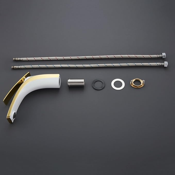 Single Handle Bathroom Faucets Brass Single Hole Faucet for Bathroom Sink Hot Cold Brushed Gold