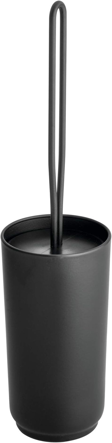 iDesign Toilet Brush and Holder for Bathroom - Matte Black | Stainless Steel