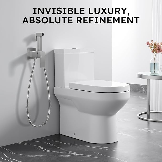 Arofa Built-in Hot and Cold Bidet Sprayer for Toilet, Warm Water Bidet | Wall-Mounted Design, Dual Control Modes, Leak-Free Hose, Feminine/Baby/Pet Wash, Cloth Clean & Rinse, Stainless Steel, Square