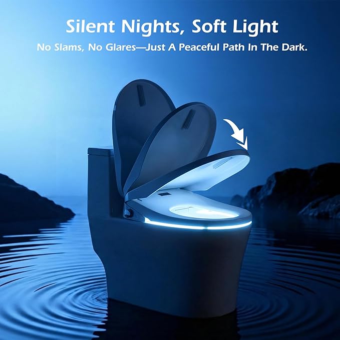 GAICOM Bidet Toilet Seat Elongated, Electric Smart Heated Toilet Seat with Instant Warm Water & Dryer, Multiple Cleaning Modes, Remote Control, Self-Clean Nozzle, Soft Closed Toilet Lid, Night Light