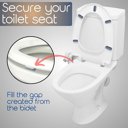 Toilet Seat Bumpers for Use with Bidet with Extra Strong Adhesive, 5pk | Stops Sliding & Wobbling, Distributes Weight Evenly to Prevent Damage to Seat or Bowl, Mutes Seat Slamming