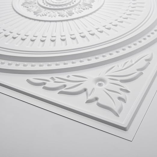 Art3d 12-Pack 2 x 2 ft Drop Ceiling Tiles for Interior Decor, White | PVC, Waterproof, Lightweight, Shatterproof, Anti-Fade, Compatible with Grid System, Ideal for Kitchen, Bathroom, Basement