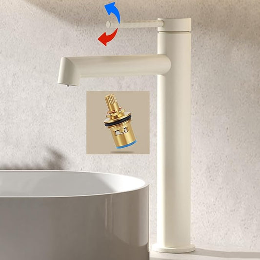BiaoTeng Brushed Gold Bathroom Faucets Single Handle High 2 Function Hot and Cold Brass Faucet for Bathroom Sink One Hole