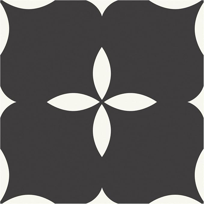 MORCART Peel and Stick Floor Tile Star Waterproof Vinyl Flooring DIY Flooring for Bathroom, Kitchen, Fireplace, Pet House, Stairs, Bedrooms, Wall, Store(20PCS,7.87" x 7.87",Black)