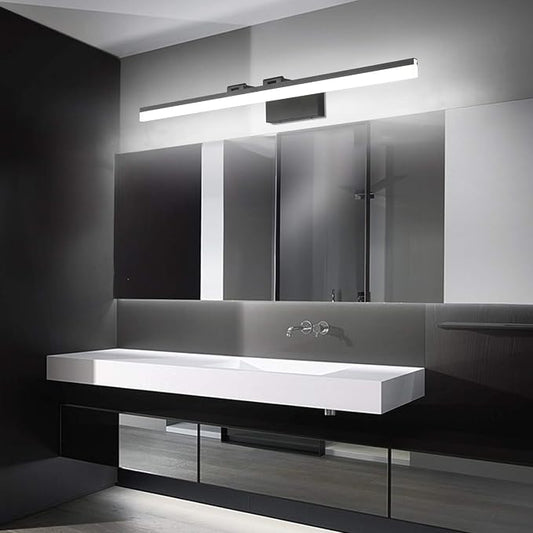 SOLFART Modern Bathroom Light Fixtures 39.3Inch Modern LED Vanity Lights Above Mirror Fixture Acrylic Black Light Strip