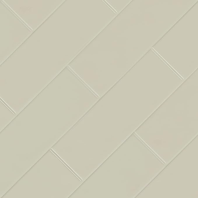 M S International Urbano Crema Glossy Ceramic Subway Tile for Bathroom, Kitchen Backsplash, Accent Wall, and Shower - Sample