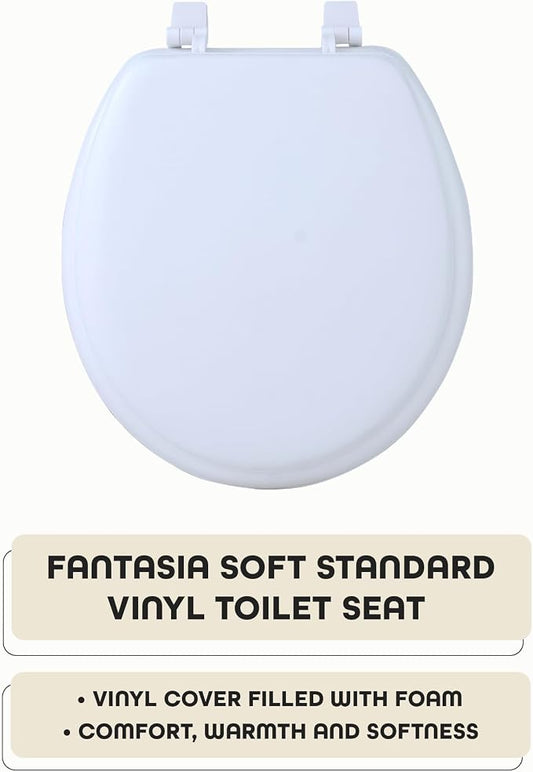 Soft Standard Vinyl Toilet Seat, White, 17 in | Toilet-Seat Construction: Contoured Seat Profile and Durable Finish Create a Polished Fixture Update.