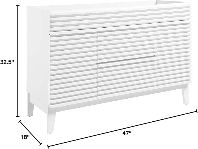 Modway Render 48" Single Sink Compatible (Not Included) Bathroom Vanity Cabinet in White