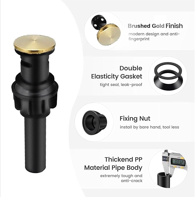 Brushed Gold Bathroom Vessel Sink Faucet, Waterfall Bathroom Faucet, Vessel Faucet, Tall Body High 1 Hole Single Handle with Pop Up Drain Combo Vanity Mixer Tap Commercial Basin Bowl Sink