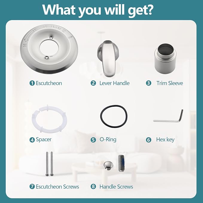 Shower Trim Kit Compatible with Delta 13/14 Series, Shower Cover Plate with Handle (Valve& Catridge Not Inclued) (Brushed Nickel)