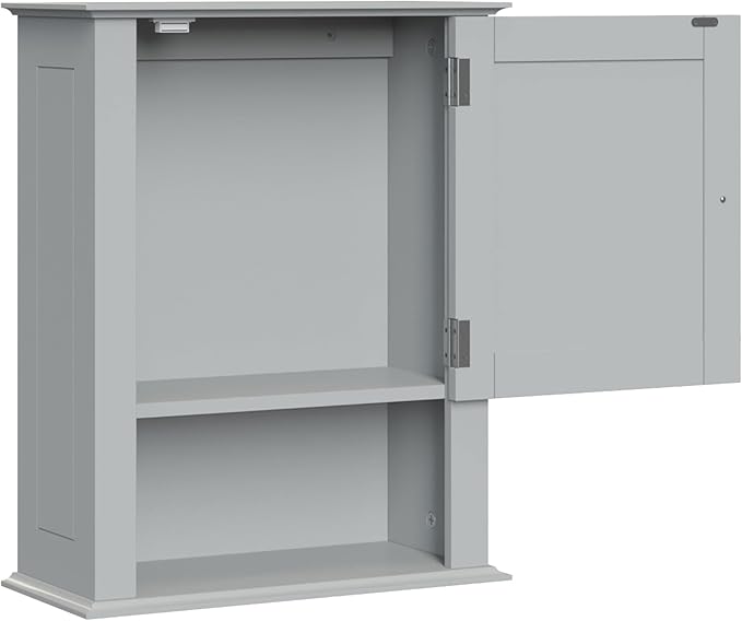 RiverRidge Ashland Single Door Wall, Gray Cabinet,Grey