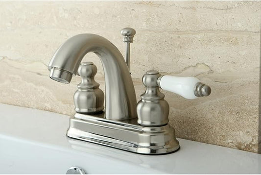 Kingston Brass KB5612PL Restoration 4-Inch Centerset Lavatory Faucet, Polished Brass