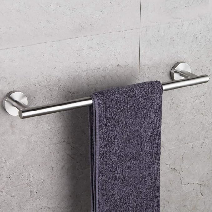 GERZWY 24-Inch Bath Towel Bar Brushed Stainless Steel Bathroom Towel Bar Contemporary Style Wall Mount for Bath Kitchen AG1101C60-LS