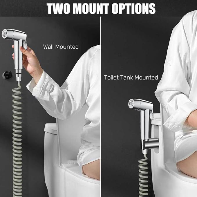 Handheld Bidet Sprayer Toilet Bathroom with Spring Hose Wall BracketSet, Closestool, Squatting Pan, Water Flower, Floor Cleaning Cloth Diaper for Bathroom Hygiene