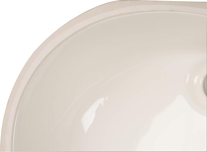 MSI 17.0” (L) x 14.125” (W) x 7.75” (H) Oval Porcelain Ceramic Undermount Bathroom Vanity Vessel Sink, Bisque