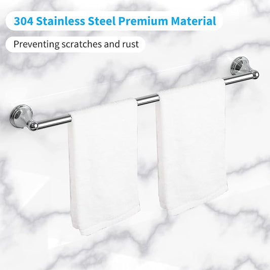 8Pcs Polished Chrome Bathroom Accessories Set Towel Racks for Bathroom | 24 Inch Bath Towel Bar Set, SUS 304 Stainless Steel Bathroom Hardware Set, Towel Racks for Bathroom Wall Mounted