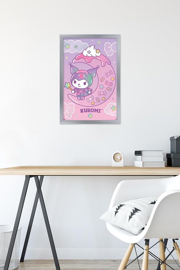 Hello Kitty and Friends: 24 Dreamland - Kuromi Wall Poster, 22.4L" x 14.7W", Silver Framed Version