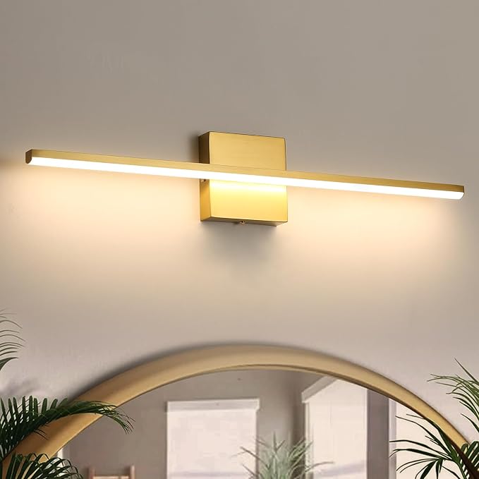 Modern Bathroom Vanity Light 24 Inch, Dimmable 5CCT LED | 18W Brushed Gold Bathroom Light Fixture Over Mirror, Wall Sconce Lighting for Restro