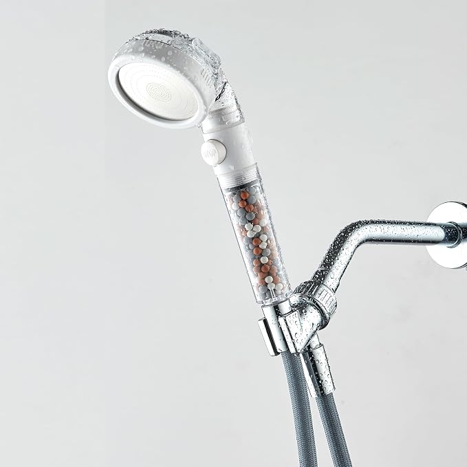 Filtered Shower Head with Handheld - High Pressure Mineral ShowerHead with Filters for Hard Water - Reduces Dry Itchy Skin, Easy Instal, 4 Modes, Water Saving, Durable, Detachable anti blocking