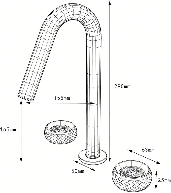 Wide Spread Bathroom Faucets for Sink 3 Hole Dual Mode 2 Knob Restroom Faucet Brass,Brushed Gold