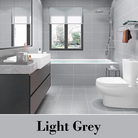DWIL Tub Paint, Tub and Tile Refinishing Kit with Tools, Bathtub Paint Water Based &Low Odor, Easy to Use for Sink Bathroom Shower, Light Grey 35oz/50-55sq.ft